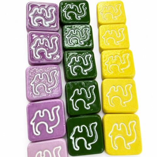 Porcelain Jewelry Beads, Square, DIY, more colors for choice, 20mm, 100PCs/Bag, Sold By Bag
