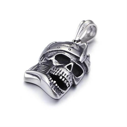 титан подвески, Череп, Винтаж & DIY, оригинальный цвет, 27x41mm, продается PC
