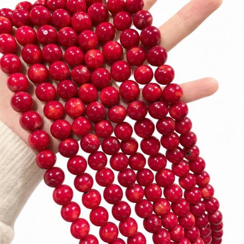 Natürliche Korallen Perlen, rund, DIY, 10mm, ca. 39PCs/Strang, verkauft von Strang