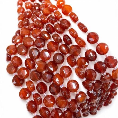 Бусины из поделочных камней, Полудрагоценный камень, Плоская круглая форма, DIY & различные материалы для выбора & граненый, 10mm, Приблизительно 30ПК/Strand, продается Strand