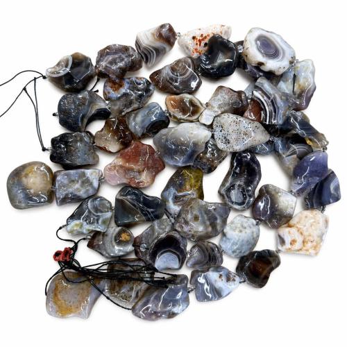 Agate Jewelry Beads, irregular, DIY, beads size 30-40*20-24mm, Sold Per Approx 38 cm Strand