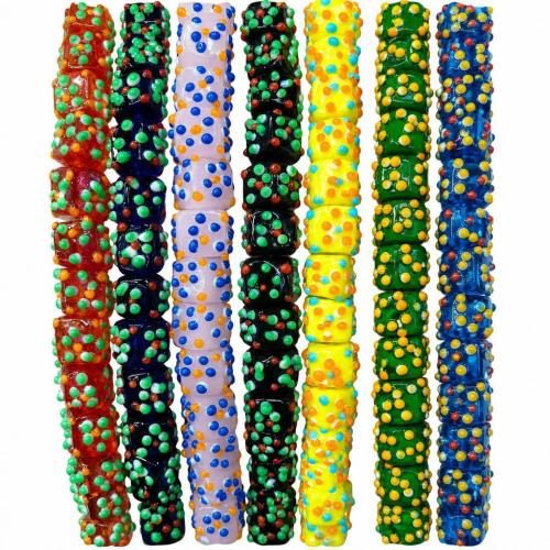 Bumpy Lampwork Beads, Square, DIY & enamel, more colors for choice, 10mm, 25PCs/Bag, Sold By Bag