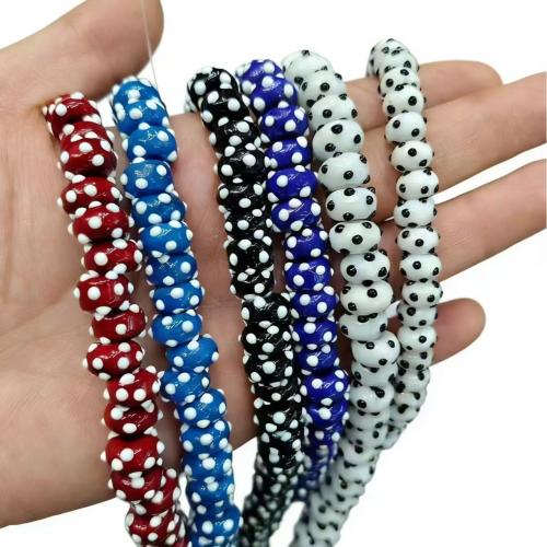 Bumpy Lampwork Beads, Abacus, DIY & enamel, more colors for choice, 40PCs/Bag, Sold By Bag
