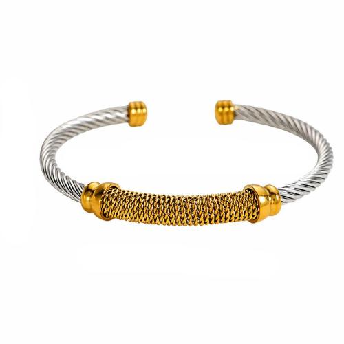 304 Stainless Steel Cuff Bangle, plated, fashion jewelry & Unisex, more colors for choice, Inner Diameter:Approx 55mm, Sold By PC