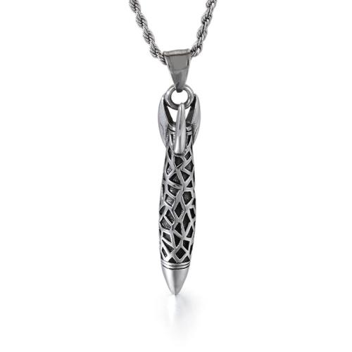 Titanium Steel Pendants, Rocket, vintage & DIY, original color, 47x10mm, Sold By PC
