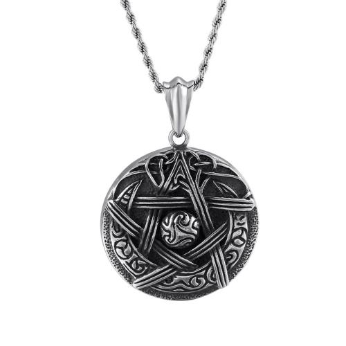 Titanium Steel Pendants, Flat Round, vintage & DIY, original color, 42mm, Sold By PC