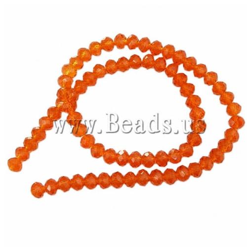 Rondelle Crystal Beads, imitation CRYSTALLIZED™ element crystal, Fire Opal, 3x4mm, Hole:Approx 1mm, Length:Approx 20 Inch, 10Strands/Bag, Approx 140PCs/Strand, Sold By Bag