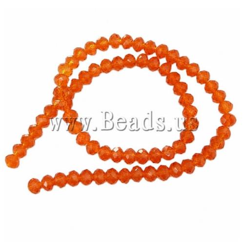 Perles de cristal rondelle, imitation de cristal CRYSTALLIZED™, Opale de feu, 4x6mm, Trou:Environ 1mm, Longueur:Environ 17 pouce, 10Strandstoron/sac, Vendu par sac