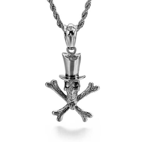 Titanium Steel Pendants, Skull Cross, plated, DIY, more colors for choice, 38x58mm, Sold By PC