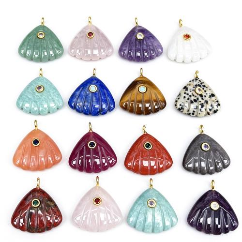 Gemstone Jewelry Pendants, Shell, DIY & different materials for choice & with rhinestone, 25x27x7mm, Sold By PC