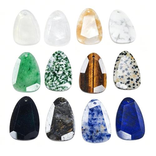 Gemstone Jewelry Pendants, Teardrop, DIY & different materials for choice & faceted, 21x33x4mm, Sold By PC