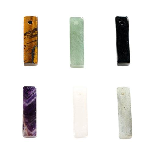 Gemstone Jewelry Pendants, Rectangle, DIY & different materials for choice, 7x25mm, Sold By PC