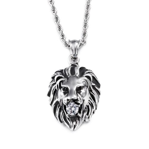 Titanium Steel Pendants, Lion, plated, DIY & with rhinestone, more colors for choice, Sold By PC