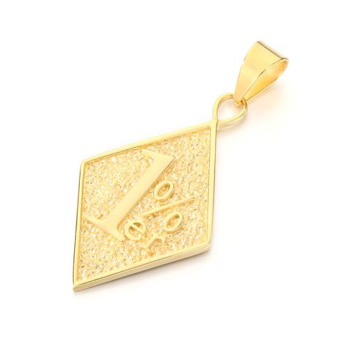 Titanium Steel Pendants, Rhombus, Vacuum Ion Plating, DIY, more colors for choice, 68x40mm, Sold By PC