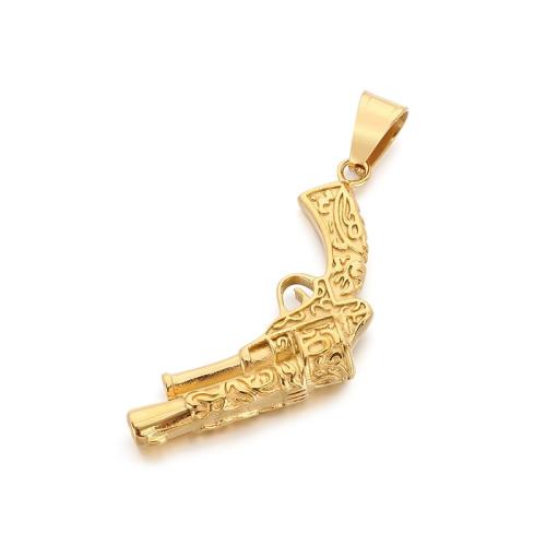 Titanium Steel Pendants, Gun, plated, DIY, more colors for choice, 50x30mm, Sold By PC
