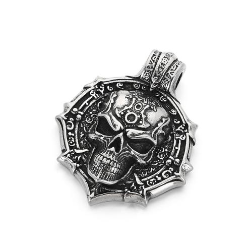 Titanium Steel Pendants, Skull, vintage & DIY & different styles for choice & blacken, original color, Sold By PC
