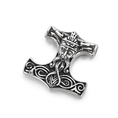 Titanium Steel Pendants, Hammer of Thor, vintage & DIY & different styles for choice, original color, Sold By PC