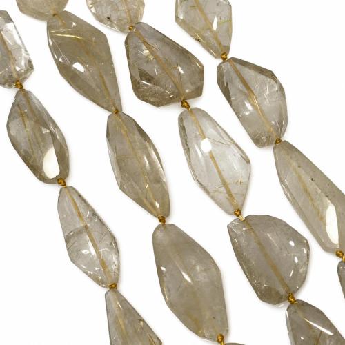 Natural Quartz Jewelry Beads, Rutilated Quartz, irregular, polished, DIY & faceted, gold, beads size 13-18x21-28MM, Sold Per Approx 38 cm Strand