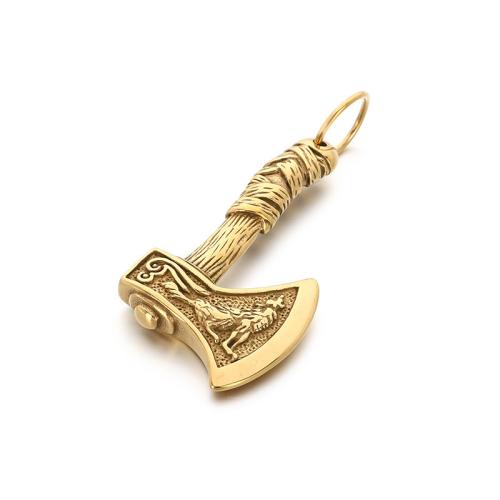 Titanium Steel Pendants, Axe, plated, vintage & DIY & different styles for choice, 45x26mm, Sold By PC