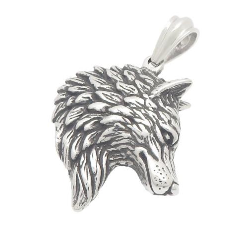 Stainless Steel Animal Pendants, 304 Stainless Steel, Wolf, plated, DIY & different styles for choice, 45x40mm, Sold By PC
