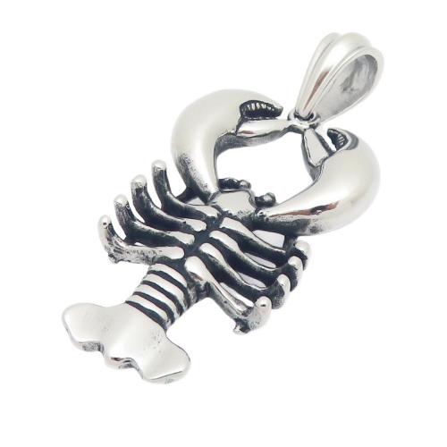 Stainless Steel Animal Pendants, 304 Stainless Steel, Lobster, plated, DIY & different styles for choice, 50x30mm, Sold By PC