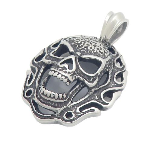 Stainless Steel Skull Pendants, 304 Stainless Steel, plated, DIY & different styles for choice & hollow, 42x35mm, Sold By PC