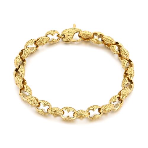 Titanium Steel Bracelet, Vacuum Ion Plating, fashion jewelry & for man, more colors for choice, Length:Approx 22 cm, Sold By PC