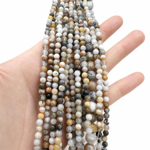 Agate Jewelry Beads, Bamboo Agate, Round, DIY & different size for choice, Sold Per Approx 38 cm Strand