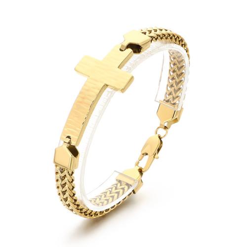 Stainless Steel Jewelry Bracelet, 304 Stainless Steel, plated, fashion jewelry & for man, more colors for choice, 220x8mm, Sold By PC