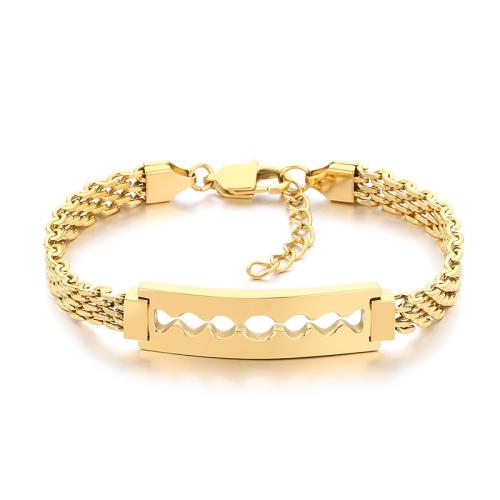 Stainless Steel Jewelry Bracelet, 304 Stainless Steel, Razor Blade, plated, fashion jewelry & for man, more colors for choice, 190x6mm, Sold By PC