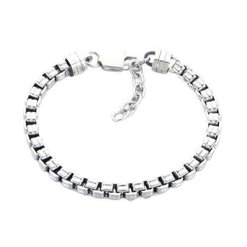 Titanium Steel Bracelet, Vacuum Ion Plating, fashion jewelry & for man, more colors for choice, 190x5mm, Sold By PC