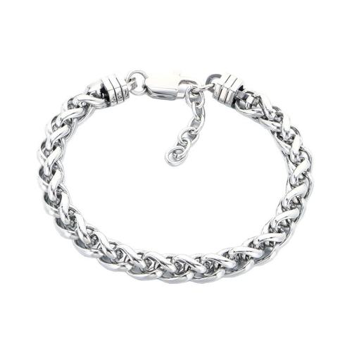Titanium Steel Bracelet, Vacuum Ion Plating, fashion jewelry & for man, more colors for choice, 190x8mm, Sold By PC