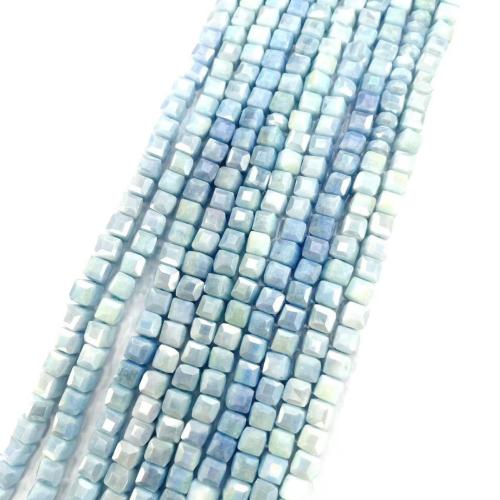 Glass Jewelry Beads, Square, DIY & faceted, more colors for choice, 6x6mm, Approx 60PCs/Strand, Sold By Strand