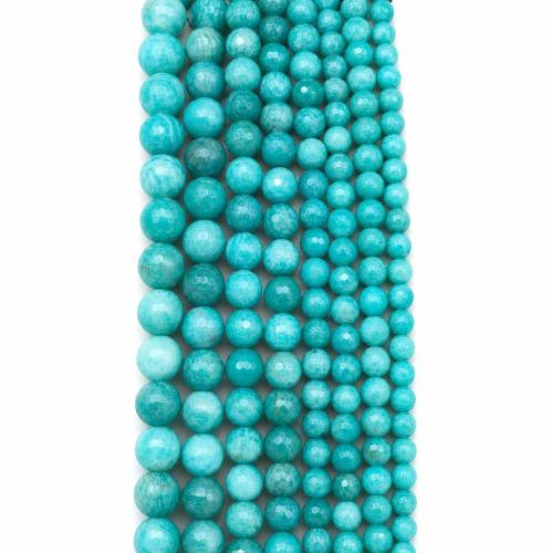 Natural Amazonite Beads, ​Amazonite​, Round, DIY & different size for choice & faceted, Sold Per Approx 38 cm Strand