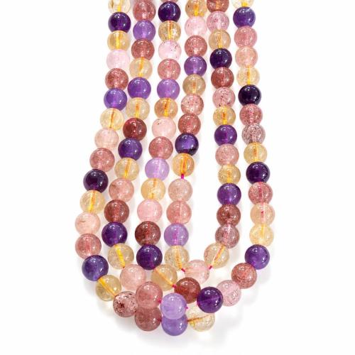 Natural Quartz Jewelry Beads, Round, DIY & different size for choice, mixed colors, Sold Per Approx 38 cm Strand