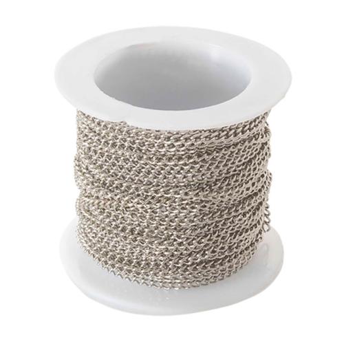 Iron Twist Oval Chain, plated, sideways chain & DIY, more colors for choice, 5m/Spool, Sold By Spool