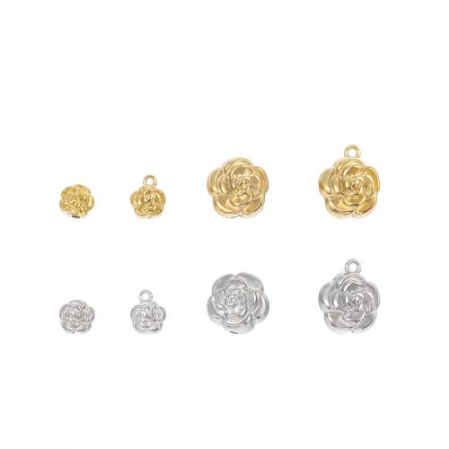 Stainless Steel Flower Pendant, 304 Stainless Steel, Vacuum Ion Plating, DIY & different styles for choice, more colors for choice, Sold By PC
