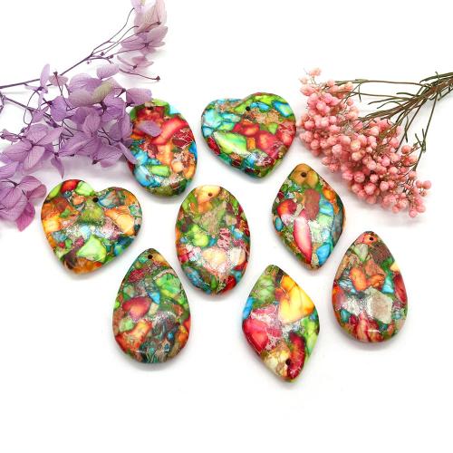 Natural Imperial Jasper Pendants, Impression Jasper, DIY & different styles for choice, multi-colored, Sold By PC