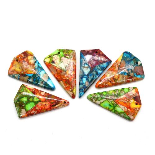 Natural Imperial Jasper Pendants, Impression Jasper, Triangle, DIY, more colors for choice, 25x40x4mm, Sold By PC
