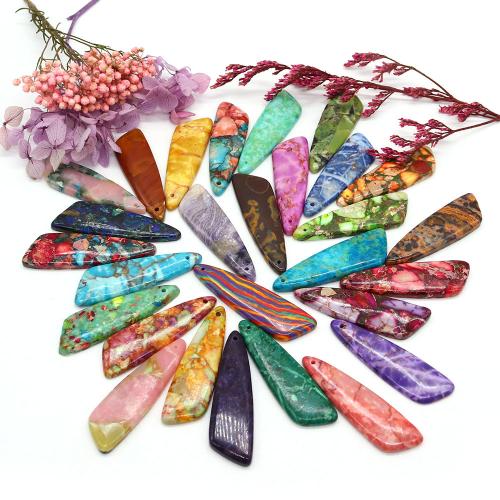 Natural Imperial Jasper Pendants, Impression Jasper, Triangle, DIY, more colors for choice, 13x45mm, Sold By PC
