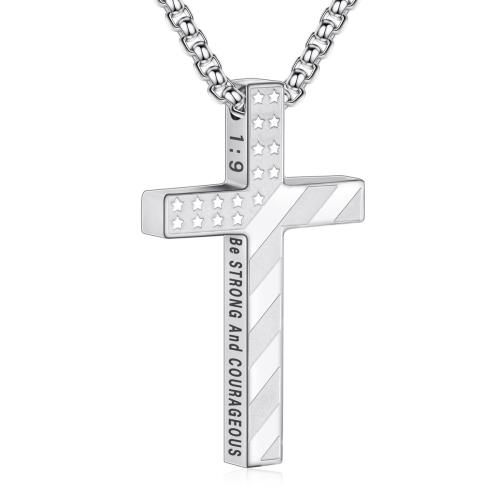 304 Stainless Steel Necklace, Cross, plated, fashion jewelry & Unisex, more colors for choice, Length:Approx 60 cm, Sold By PC
