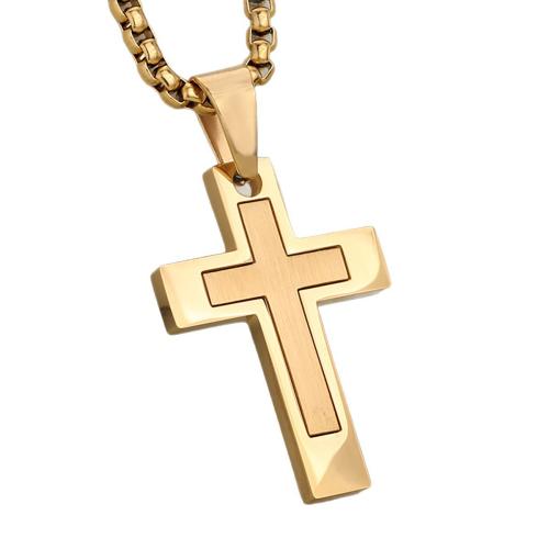 304 Stainless Steel Pendant, Cross, Vacuum Ion Plating, DIY & different styles for choice, 21.50x31mm, Sold By PC