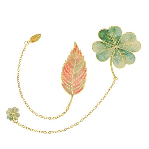 Iron Bookmark, Leaf, plated, different styles for choice, Sold By PC