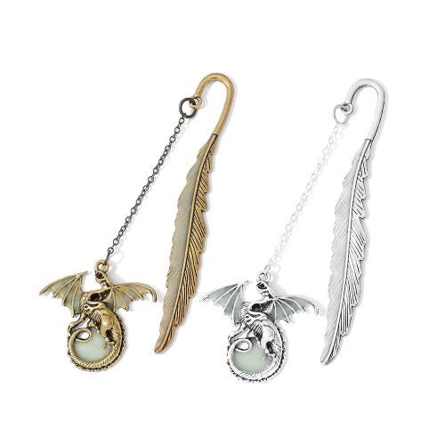Tibetan Style Bookmark, Feather, plated, Unisex & fluorescent, more colors for choice, 114mm, Sold By PC