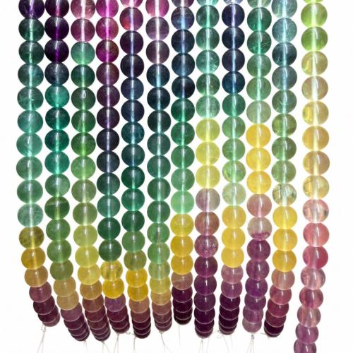 Natural Fluorite Beads, Colorful Fluorite, Round, DIY, Grade A, 8mm, Approx 47PCs/Strand, Sold By Strand