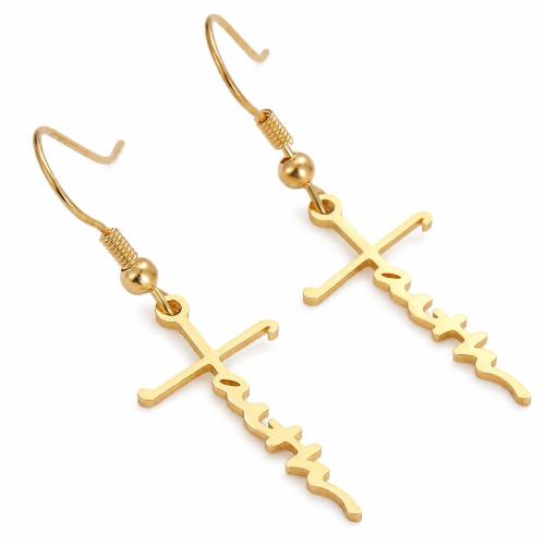 304 Stainless Steel Drop Earring, gold color plated, different styles for choice & for woman, Sold By Pair