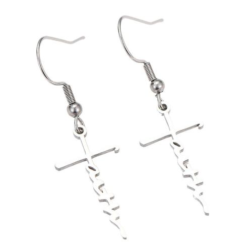 304 Stainless Steel Drop Earring, different styles for choice & for woman, original color, Sold By Pair