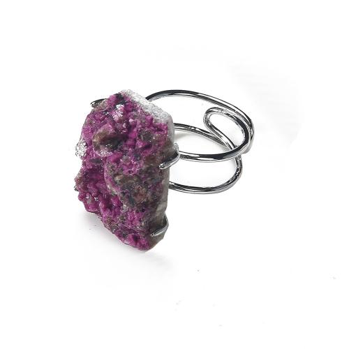 Gemstone Cuff Finger Ring, with Brass, plated, Unisex & different styles for choice, 20x25mm, Sold By PC