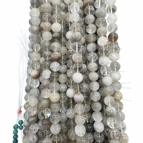 Rutilated Quartz Beads, Round, DIY, silver color, 14mm, Sold Per Approx 38 cm Strand