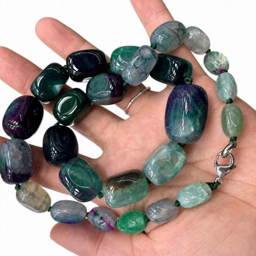 Agate Necklace, fashion jewelry & Unisex, more colors for choice, beads size 18*25-10*14mm, Length:Approx 40 cm, Sold By PC